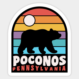 Poconos Pennsylvania Pocono Mountains Bear Badge Sticker